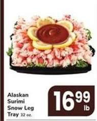 Alaskan Surimi Snow Leg Tray