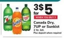 Canada Dry, 7UP or Sunkist