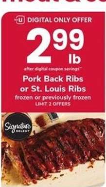 Pork Back Ribs or St Louis Ribs