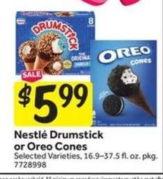 Nestlé Drumstick or Oreo Cones