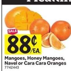 Mangoes, Honey Mangoes, Navel or Cara Cara Oranges