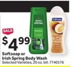 Softsoap or Irish Spring Body Wash