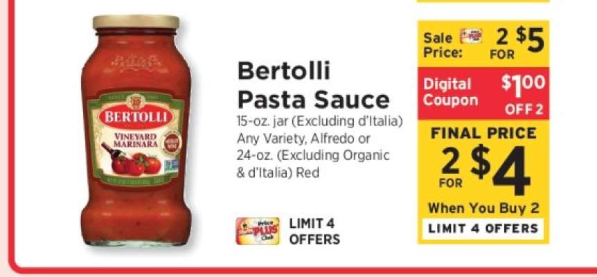 Bertolli Pasta Sauce