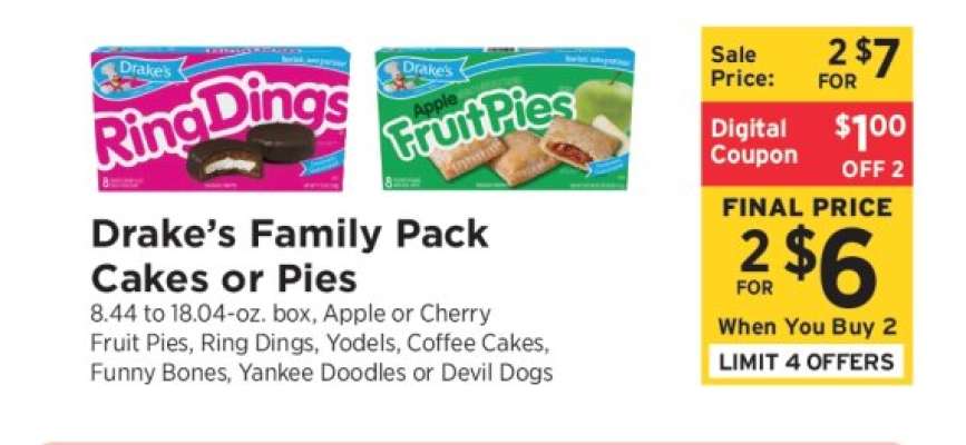 Drake's Family Pack Cakes or Pies