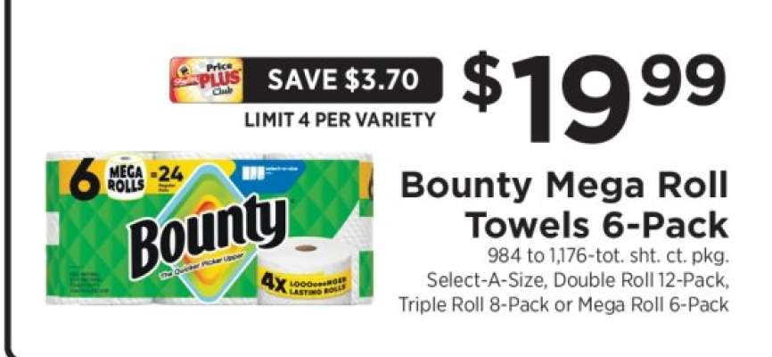 Bounty Mega Roll Towels 6-Pack