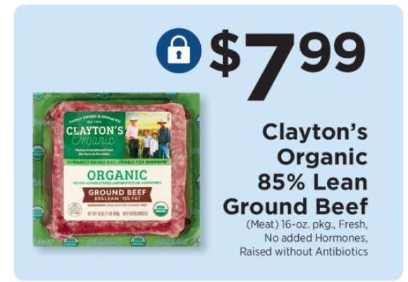 Clayton's Organic 85% Lean Ground Beef