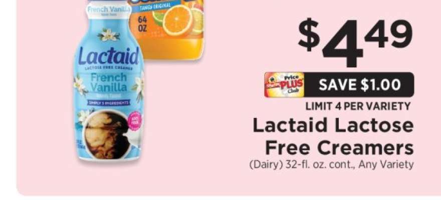Lactaid Lactose Free Creamers