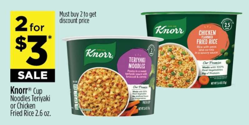 Knorr Cup Noodles Teriyaki or Chicken Fried Rice