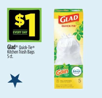 Glad Quick-Tie Kitchen Trash Bags