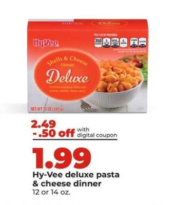 Hy-Vee deluxe pasta & cheese dinner