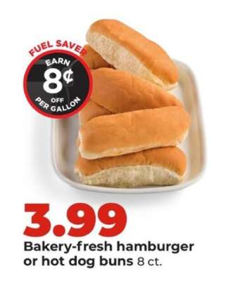 Bakery-fresh hamburger or hot dog buns