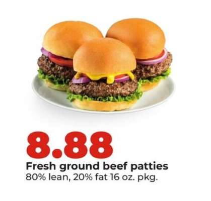 Fresh ground beef patties