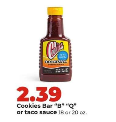 Cookies Bar "B" "Q" or taco sauce