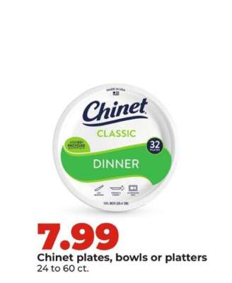 Chinet plates, bowls or platters