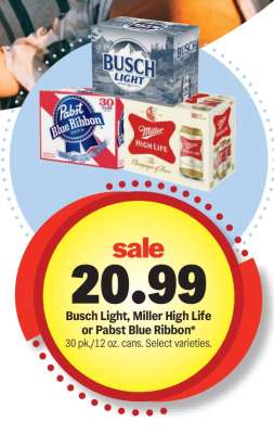 Busch Light, Miller High Life or Pabst Blue Ribbon