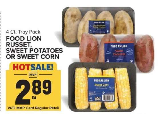 Food Lion Russet, Sweet Potatoes or Sweet Corn
