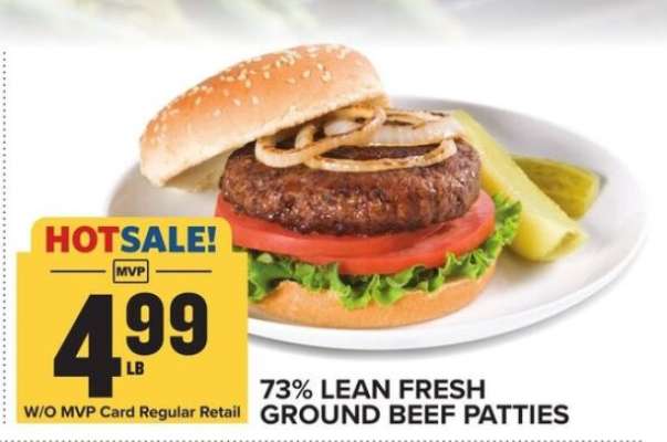 73% Lean Fresh Ground Beef Patties