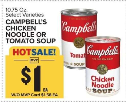 Campbell's Chicken Noodle or Tomato Soup