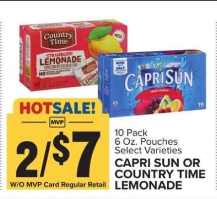 Capri Sun or Country Time Lemonade