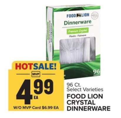 FOOD LION CRYSTAL DINNERWARE