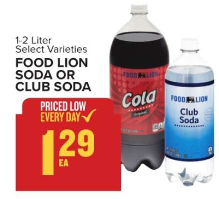 FOOD LION SODA OR CLUB SODA