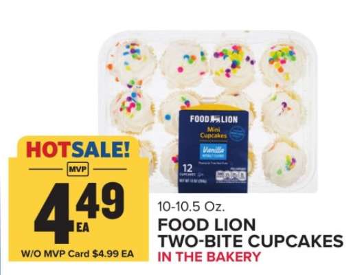 FOOD LION TWO-BITE CUPCAKES