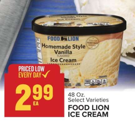 Food Lion Ice Cream