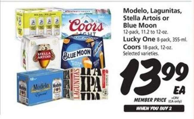 Modelo, Lagunitas, Stella Artois or Blue Moon