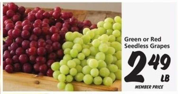 Green or Red Seedless Grapes