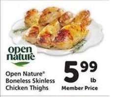 Open Nature Boneless Skinless Chicken Thighs