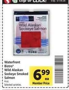Waterfront Bistro Wild Alaskan Sockeye Smoked Salmon