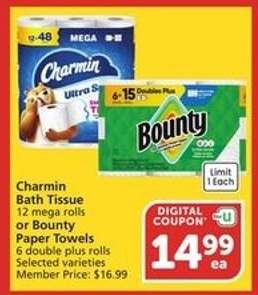 Charmin Bath Tissue or Bounty Paper Towels