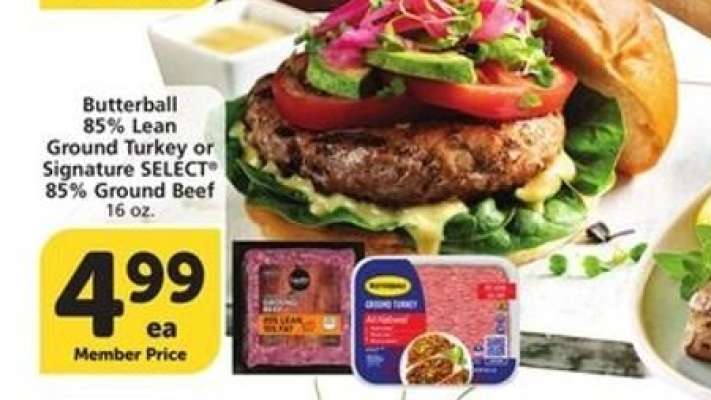 Butterball 85% Lean Ground Turkey or Signature SELECT 85% Ground Beef