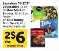 Signature SELECT Vegetables, Boston Market Entrées, or Blue Bunny Mini Swirls
