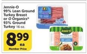 Jennie-O 99% Lean Ground Turkey Breast or O Organics 93% Ground Turkey