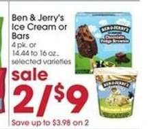 Ben & Jerry's Ice Cream or Bars