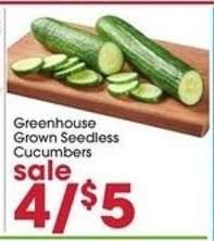 Greenhouse Grown Seedless Cucumbers