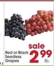 Red or Black Seedless Grapes