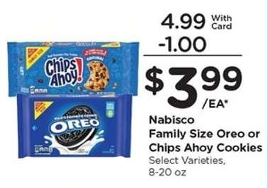 Nabisco Family Size Oreo or Chips Ahoy! Cookies*