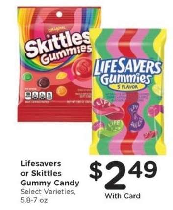 Lifesavers or Skittles Gummy Candy