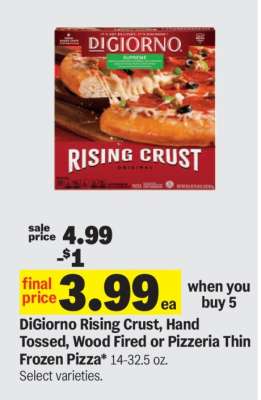 DiGiorno Rising Crust, Hand Tossed, Wood Fired or Pizzeria Thin Frozen Pizza