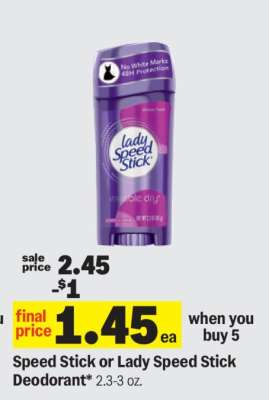 Speed Stick or Lady Speed Stick Deodorant