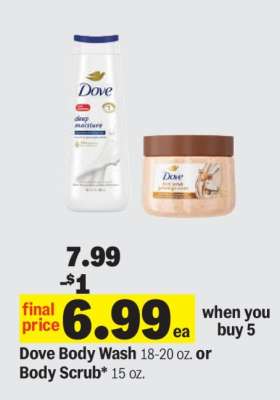 Dove Body Wash or Body Scrub