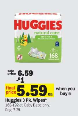 Huggies 3 Pk. Wipes*