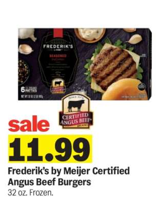 Frederik's by Meijer Certified Angus Beef Burgers
