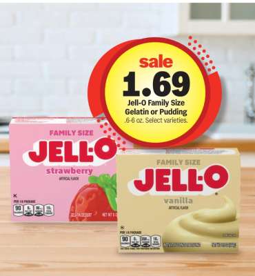 Jell-O Family Size Gelatin or Pudding