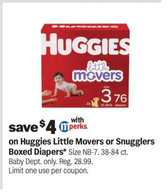 Huggies Little Movers or Snugglers Boxed Diapers