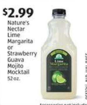 Nature's Nectar Lime Margarita or Strawberry Guava Mojito Mocktail