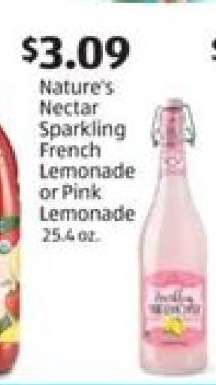 Nature's Nectar Sparkling French Lemonade or Pink Lemonade