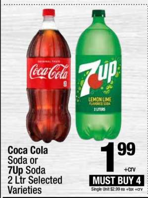 Coca Cola Soda or 7Up Soda